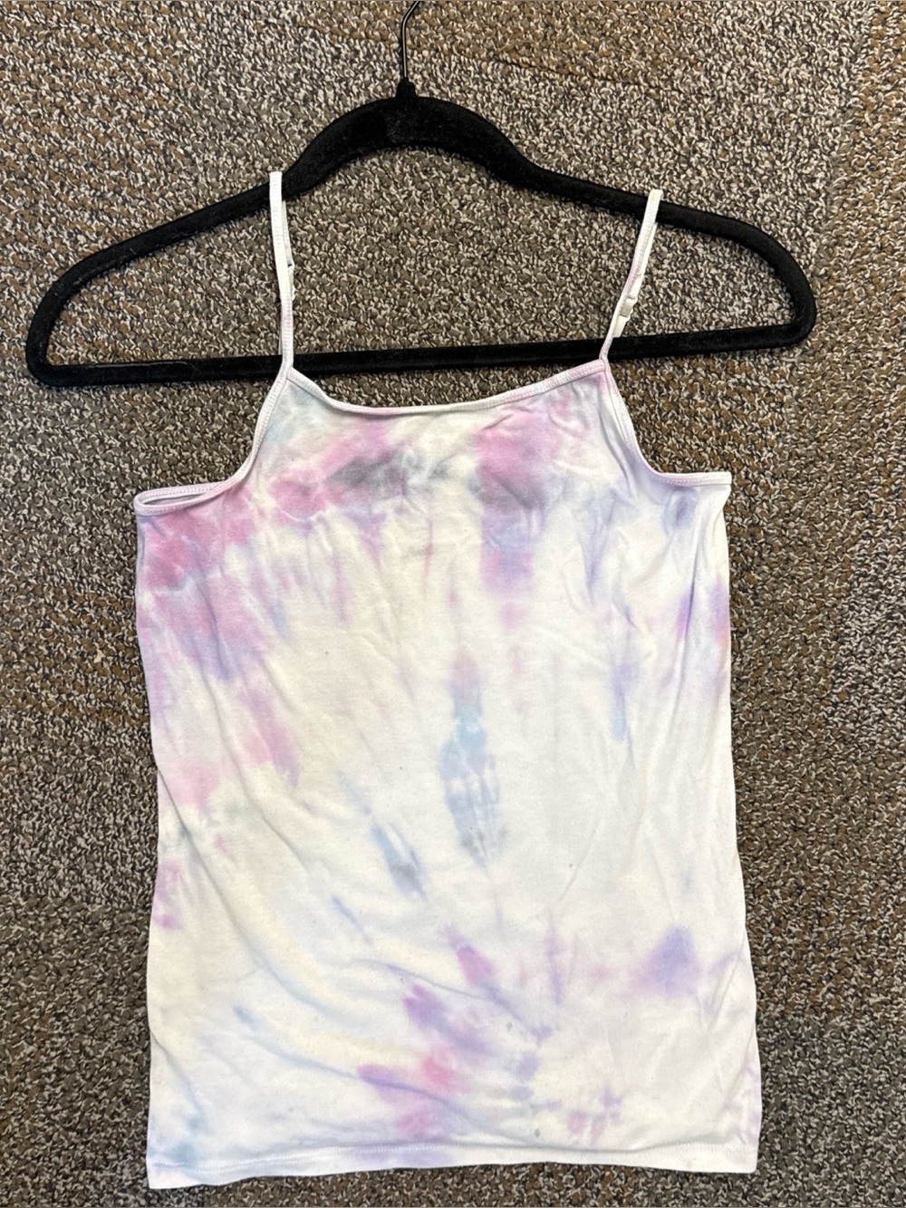 Blue & Purple Tie-Dye Adjustable Spaghetti Strap Tank Top